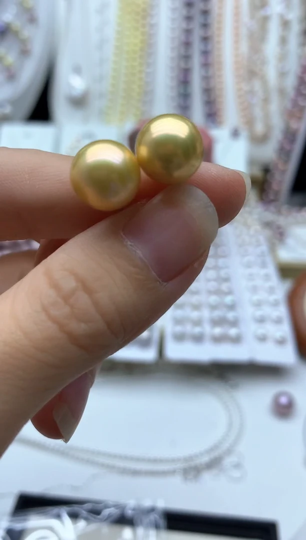 银S925镶嵌淡水珍珠耳饰多样性发其一10mm