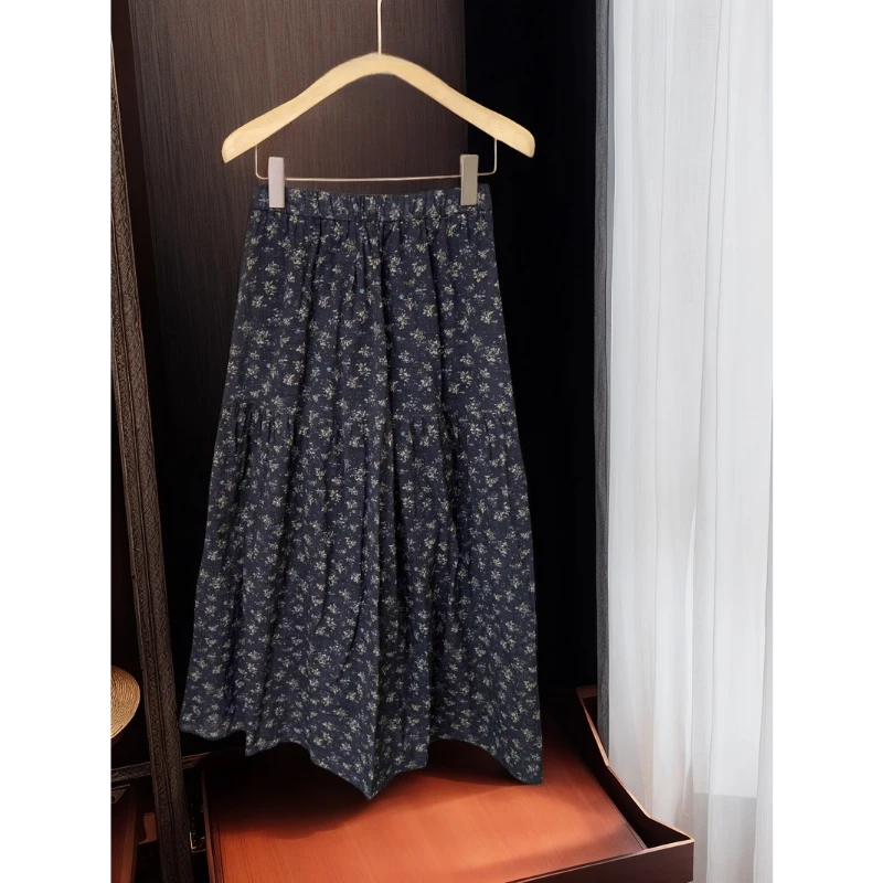 品质真心不一般！自留，松紧腰复古文艺碎花半身裙女显瘦休闲a字裙