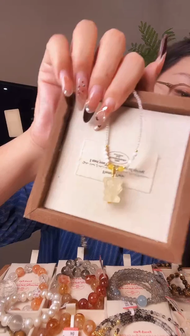 【闪购商品】水晶车挂未镶嵌黄水晶小熊项链