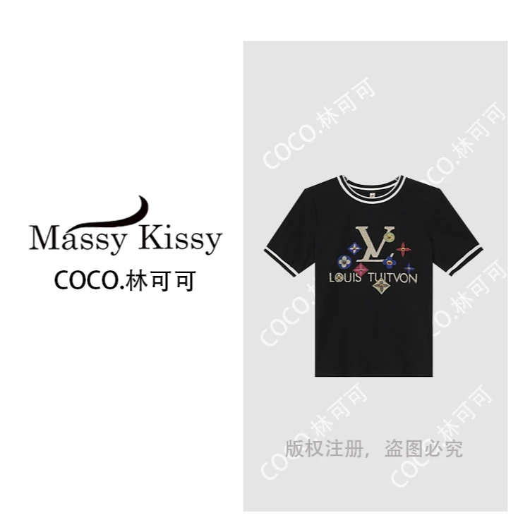 【COCO林可可】A79116新款洋气百搭短袖