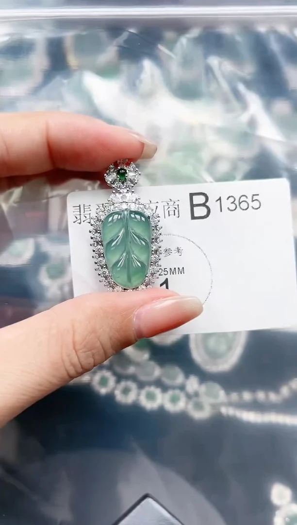 【闪购商品】翡翠颈饰未镶嵌1365赠皮绳