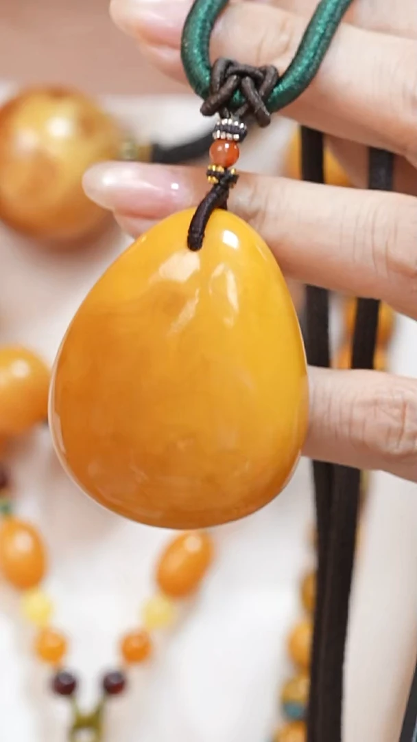 蜜蜡颈饰未镶嵌5006天然蜜蜡珠宝奇石云端妖孽石膏蜡全部保真