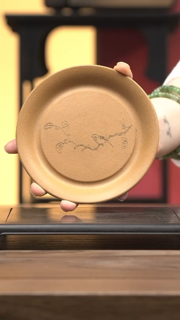 紫砂茶宠茶宠-刻鸟盘