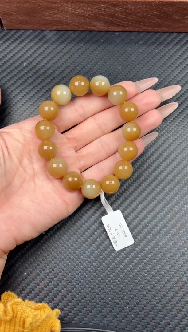 未镶嵌手串和田玉若羌微色差卡14