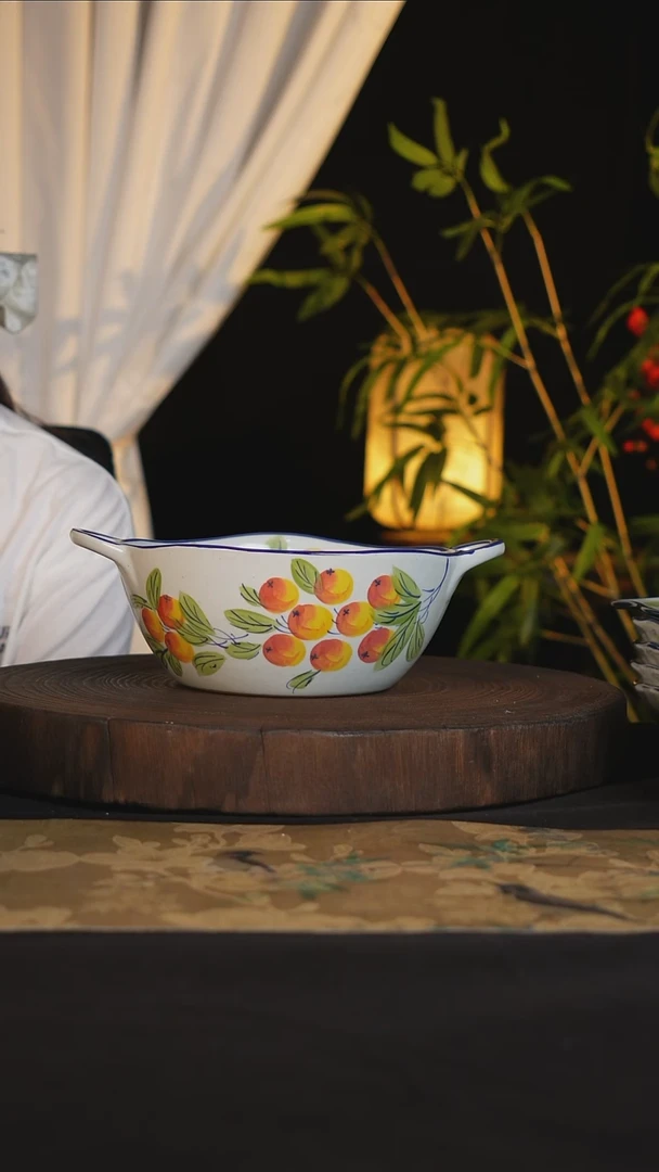 碗景德镇手工手绘高温釉下彩可进蒸箱烤箱微波炉洗碗机