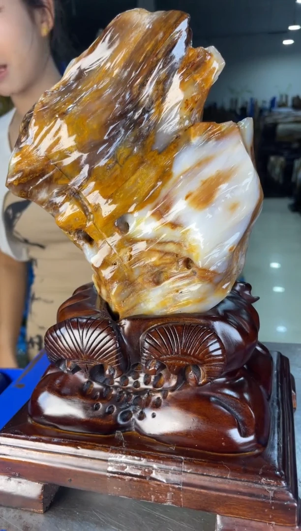 未镶嵌摆件硅化玉20