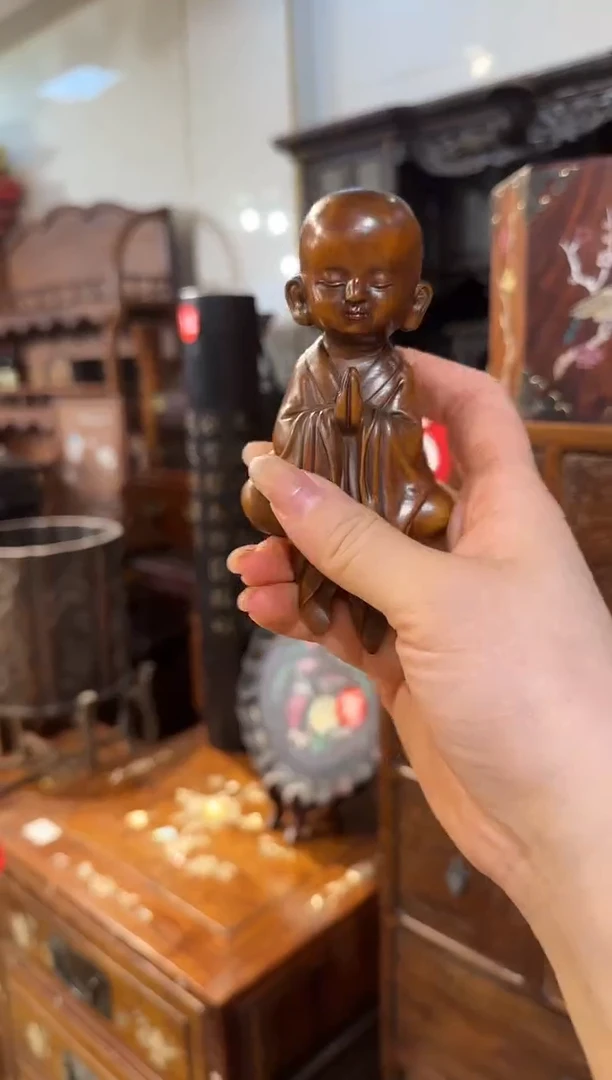 【闪购商品】木木艺黄杨木沙弥摆件158.8888