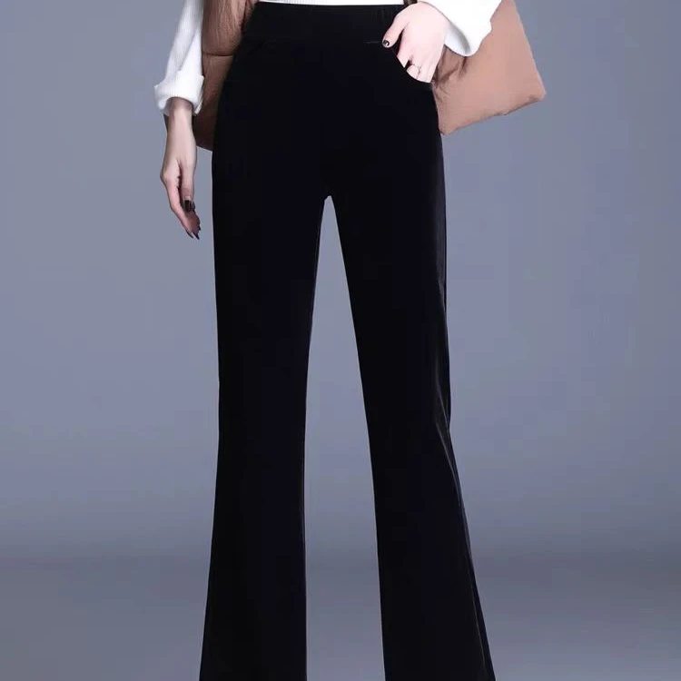 9199-【新品推荐】-新款微喇裤高腰显瘦气质款长裤夏季