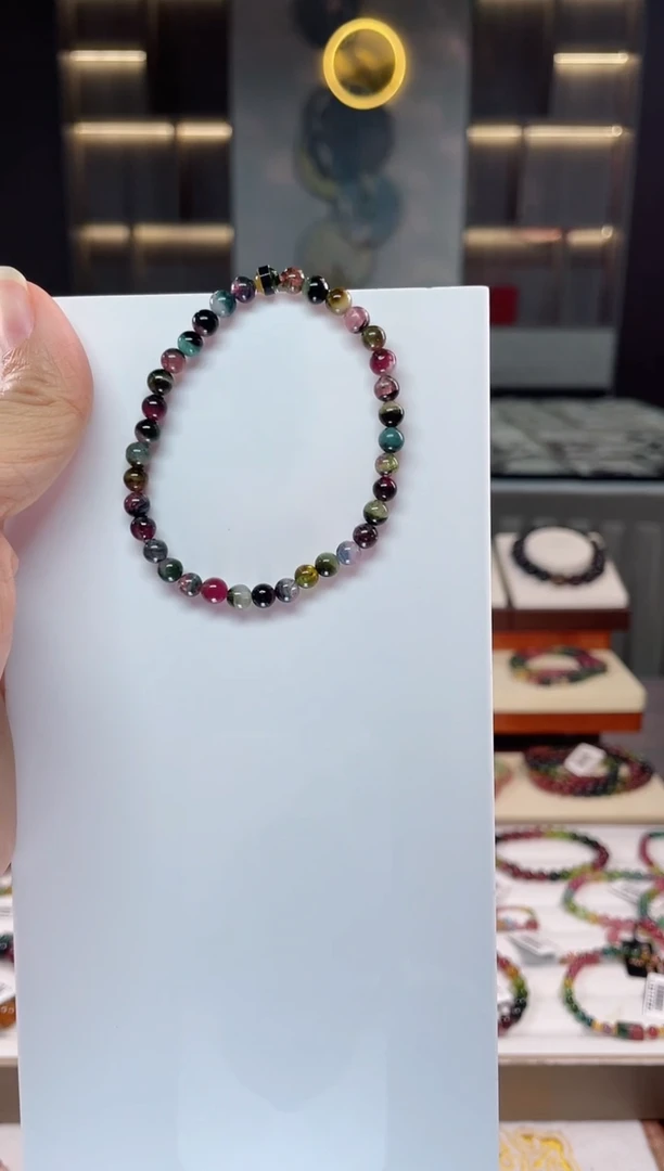 未镶嵌老矿碧玺单圈手串5mm+碧玺（多样性发一条）Q