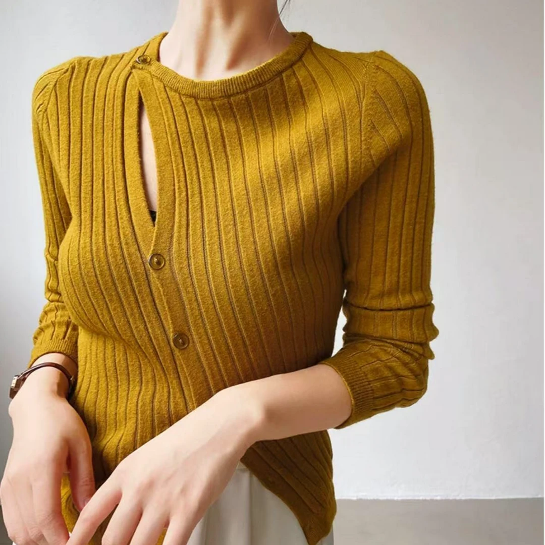 117镂空针织衫女外套长袖薄款毛衣开衫短款上衣春季