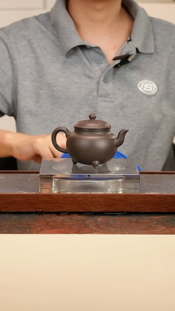 茶壶紫砂大彬如意高温天青泥160cc内推孔
