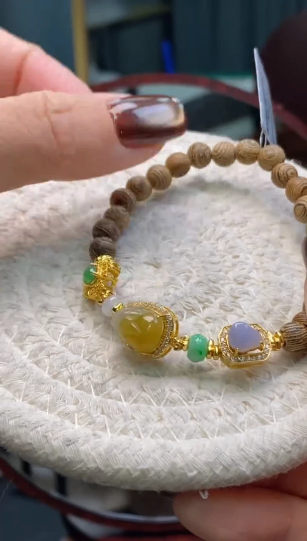 颈饰银S925镶嵌翡翠净货15388