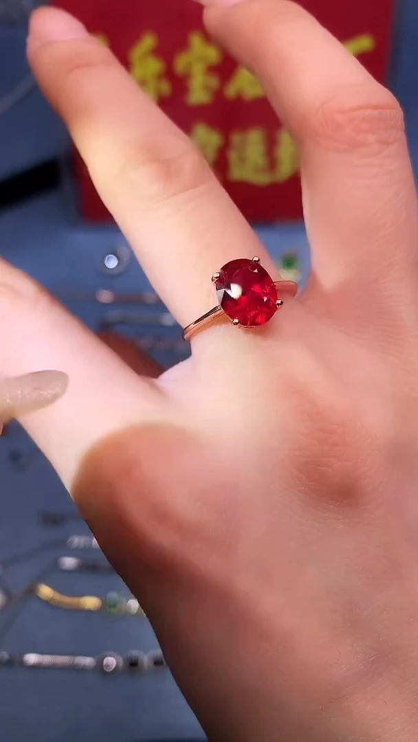 【闪购商品】红宝石戒指银S925镶嵌11111