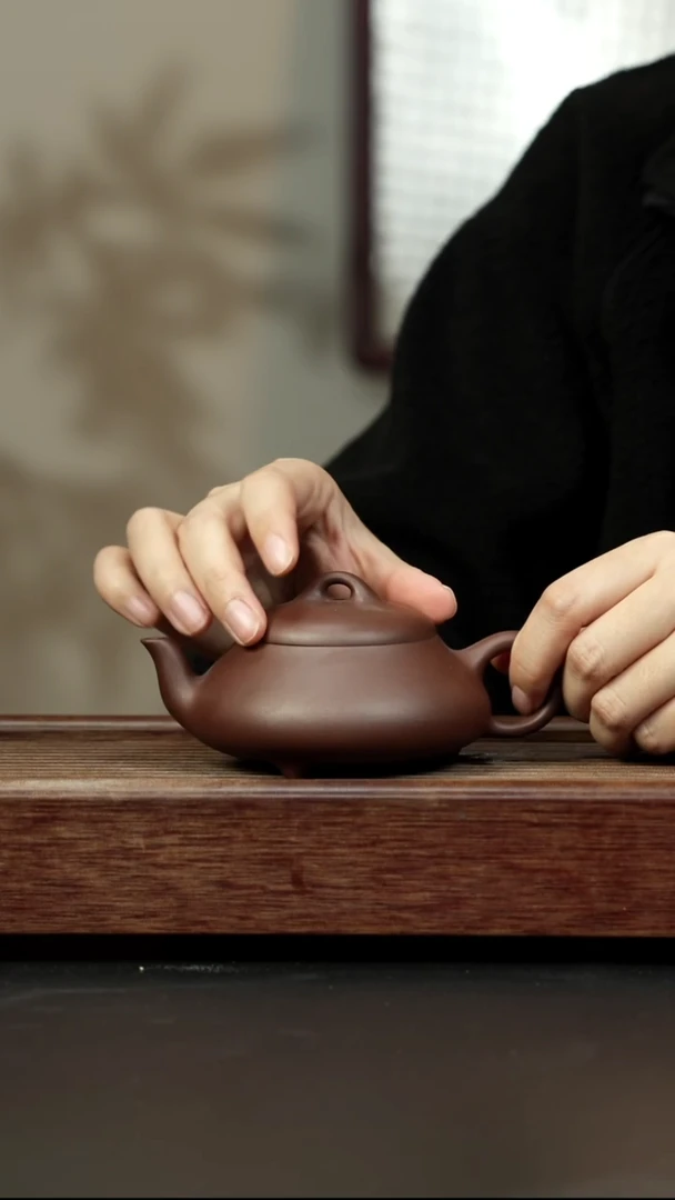 紫砂茶壶高温底槽清 汉棠瓢