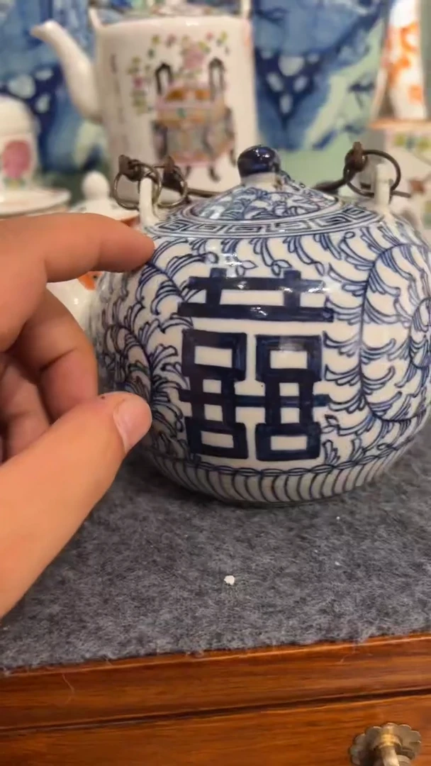 摆件瓷摆件瓷摆件喜字支丁水壶