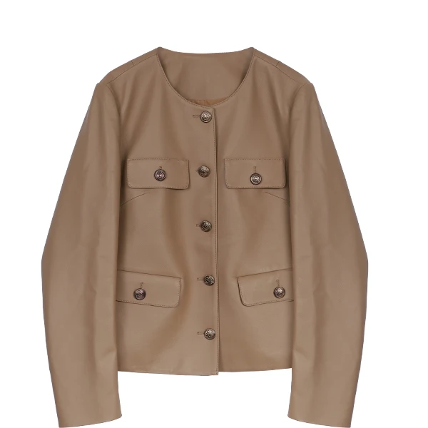 【TANTAN】气质短款时尚休闲网红设计师真皮皮衣#456