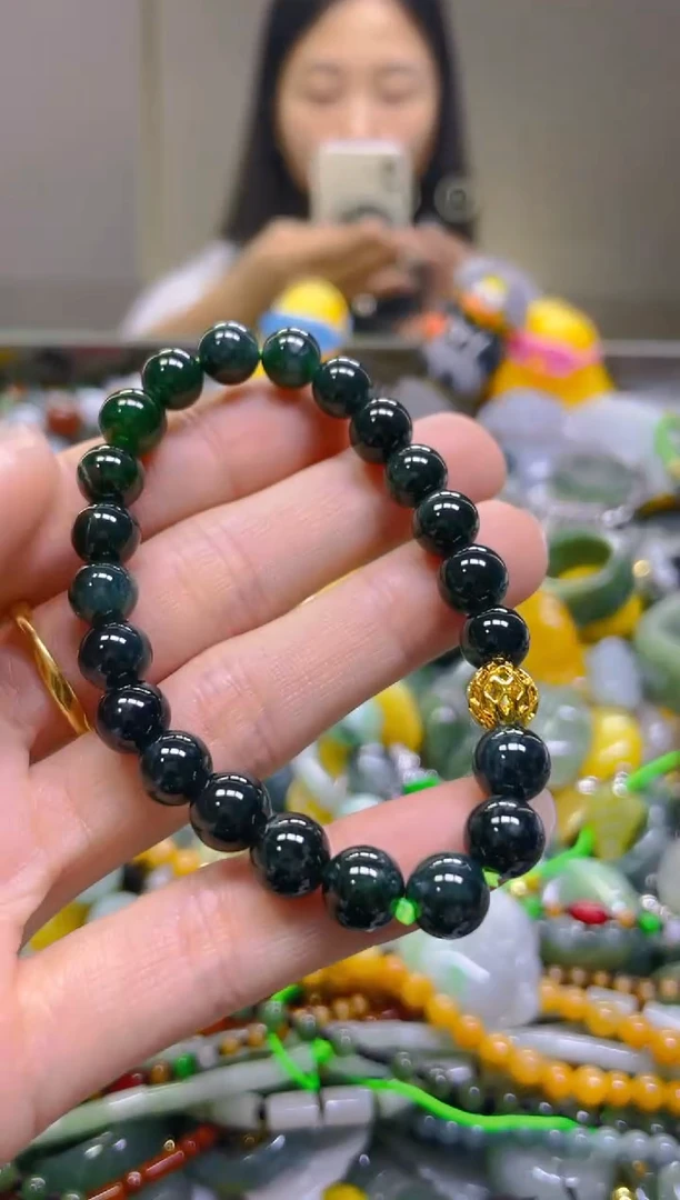 翡翠未镶嵌颈饰8MM/N/翡翠A货，一件也是批发价