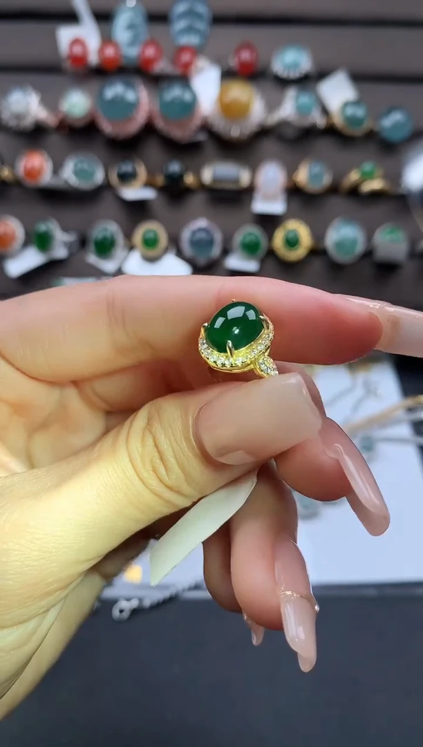 【闪购商品】翡翠戒指银S925镶嵌32131231