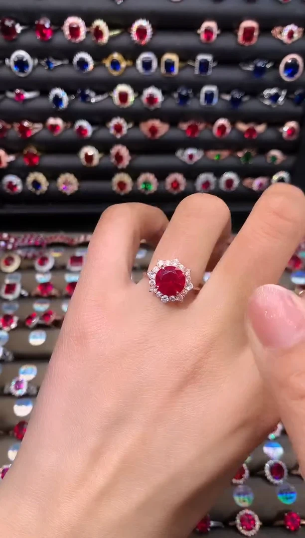 【闪购商品】红宝石戒指银S925镶嵌1