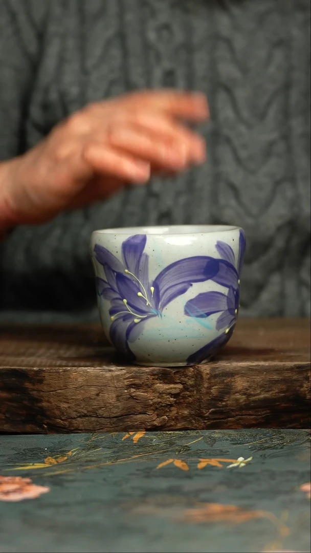 【闪购商品】杯杯釉下彩手工手绘同款陶器