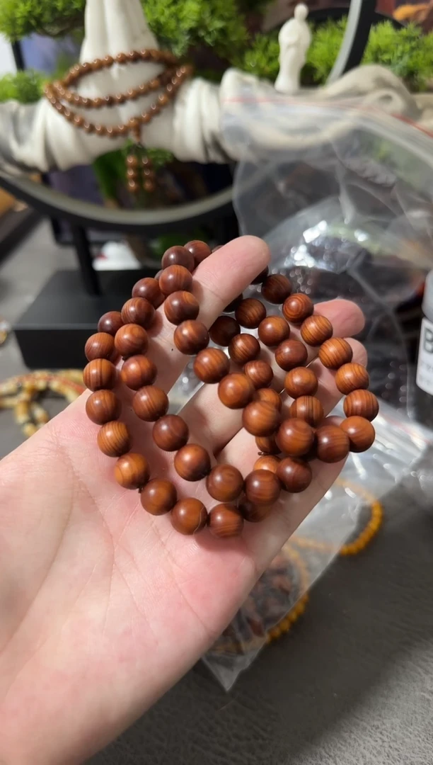 柏木（崖柏）手串/手链崖柏顺纹圆珠单圈