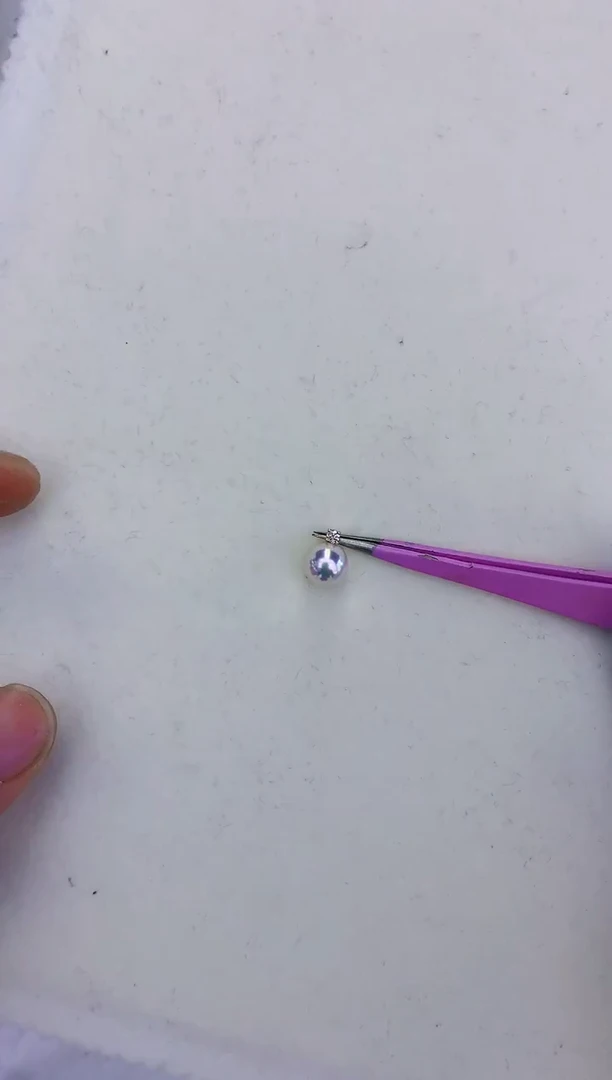 18K金镶嵌饰品海水珍珠7-8钻石王妃吊坠赠银链