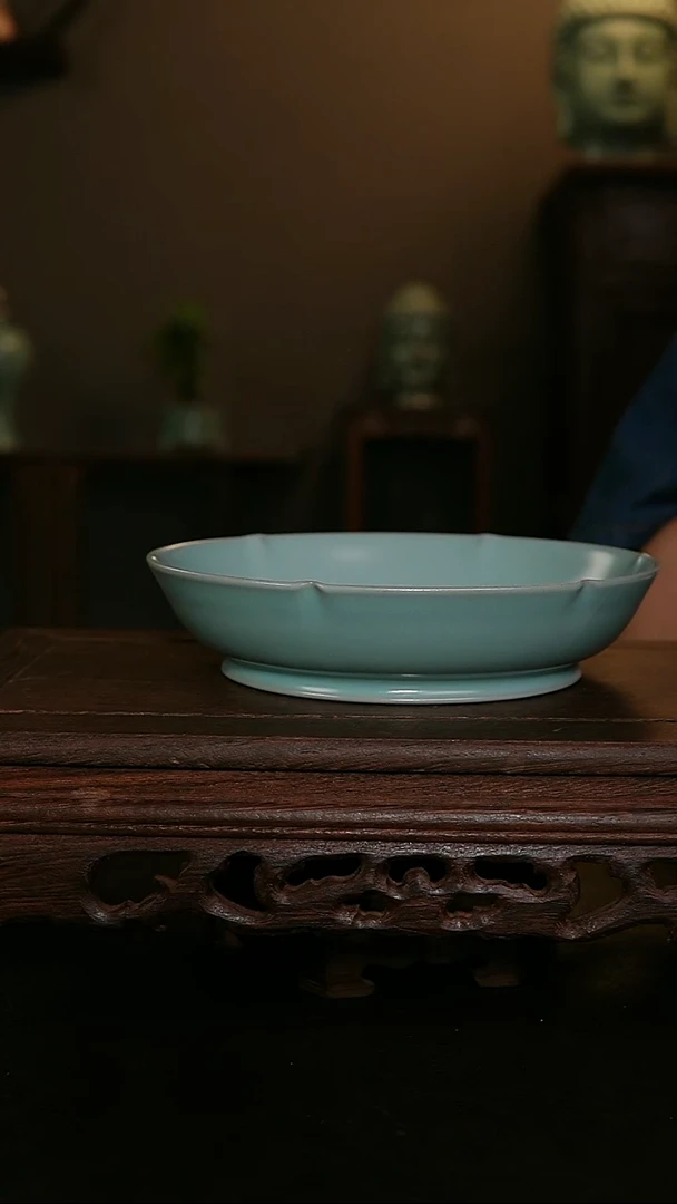摆件仿古手工葵口洗 16口  70号