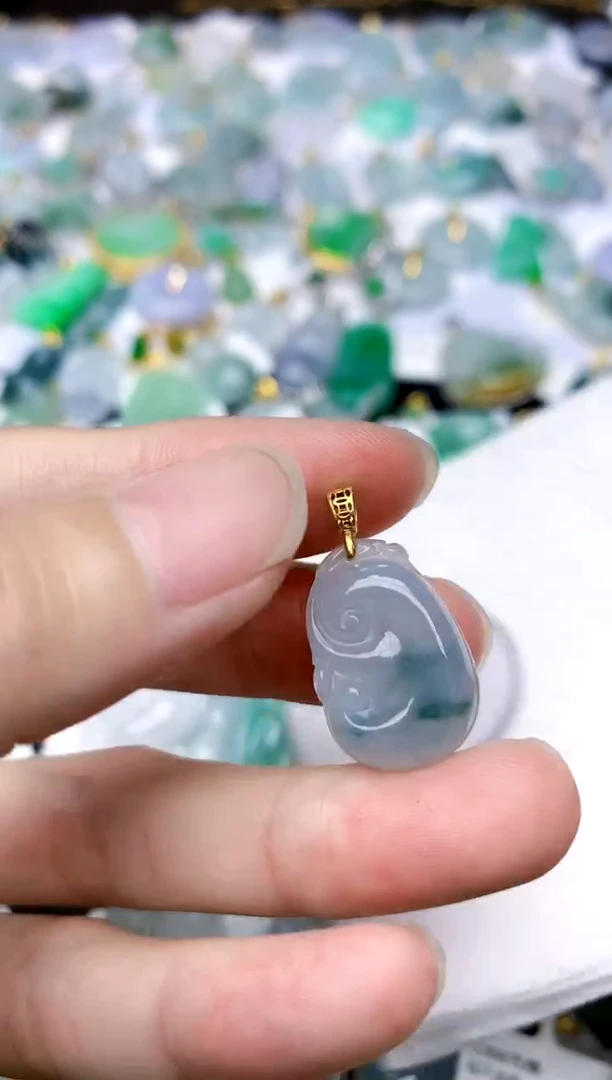 颈饰银S925镶嵌翡翠天然A货翡翠