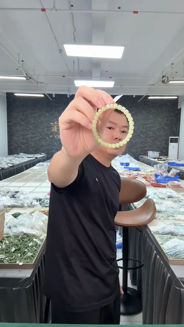 和田玉未镶嵌手串和田玉黄口渐变精工直切手串