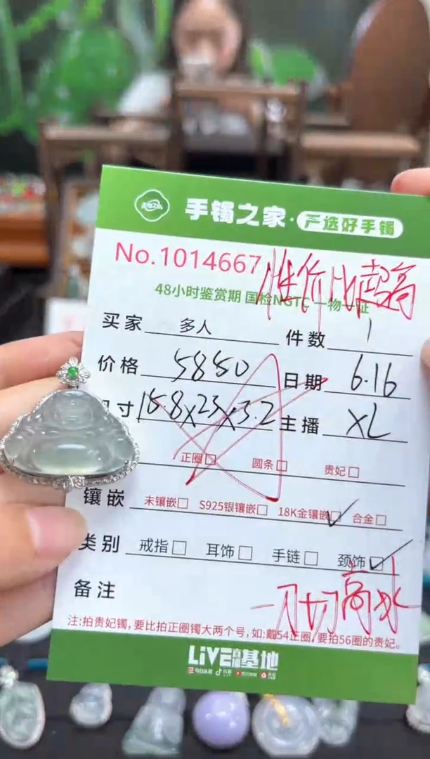 翡翠18K金镶嵌颈饰多人