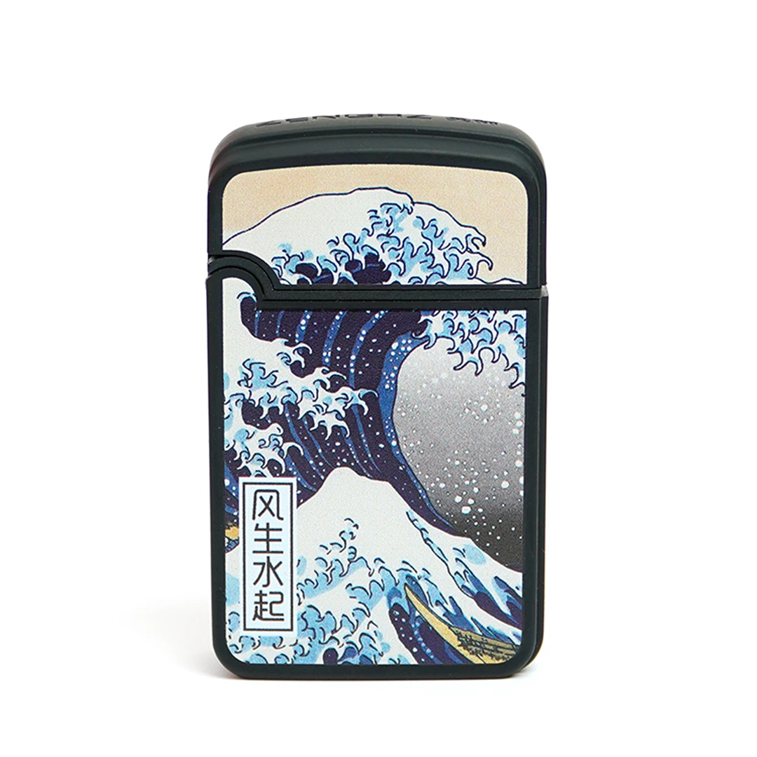 英伽潮玩【国潮】磨砂手感打火机防风蓝焰直冲可充气