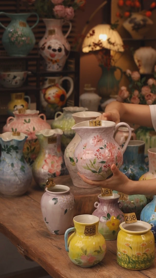 陶瓷114景德镇设计师手作花器摆件侘寂风