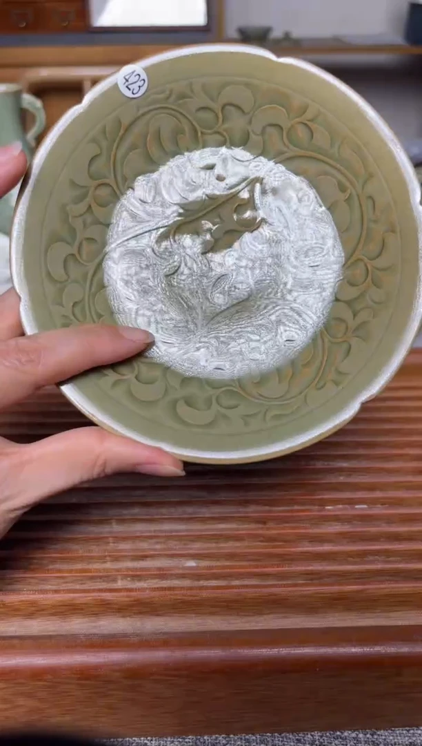 其他423仰山 纯手工橄榄绿壶承