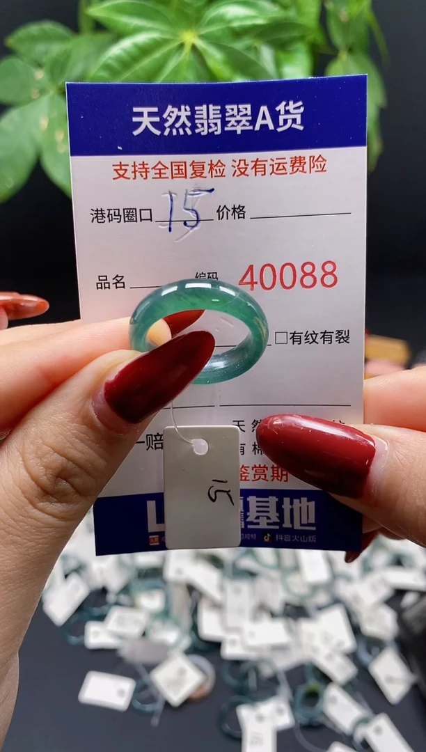 翡翠戒指未镶嵌天然翡翠戒圈0088