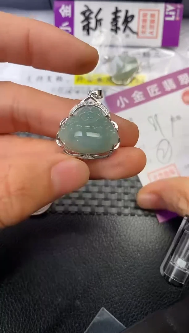 颈饰银S925镶嵌翡翠涟*.挂件