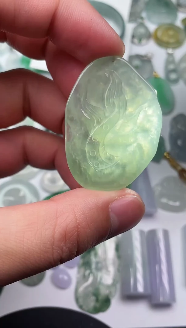 颈饰未镶嵌翡翠天然翡翠A货