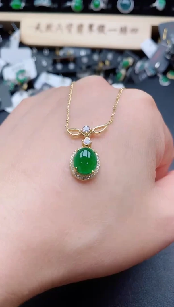 套链银S925镶嵌翡翠1