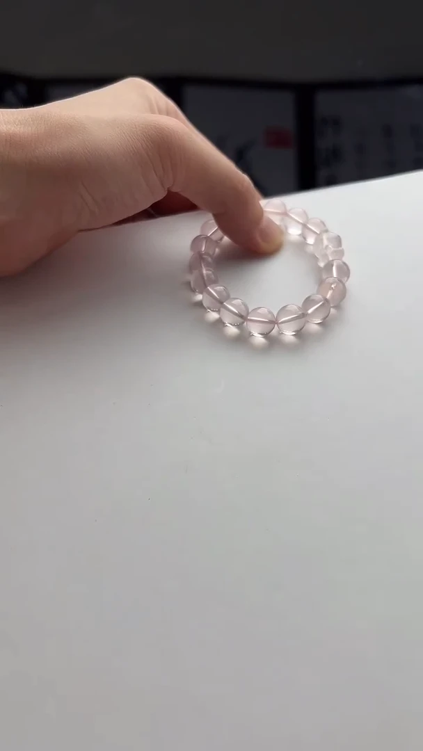 水晶手串未镶嵌粉晶小熊手串
