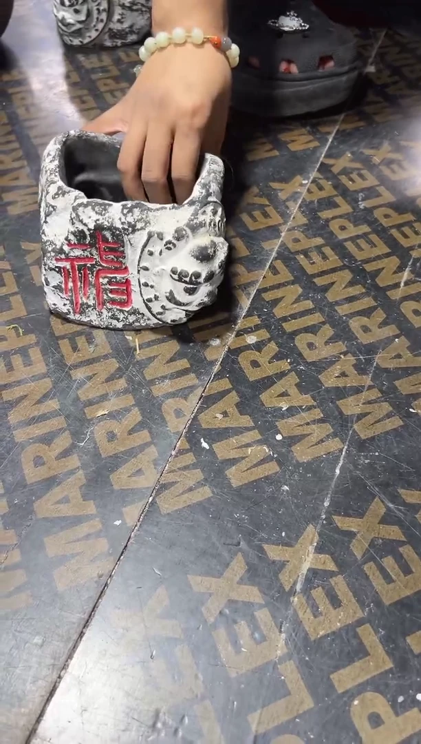 陶土【火山泥】兽头小盆