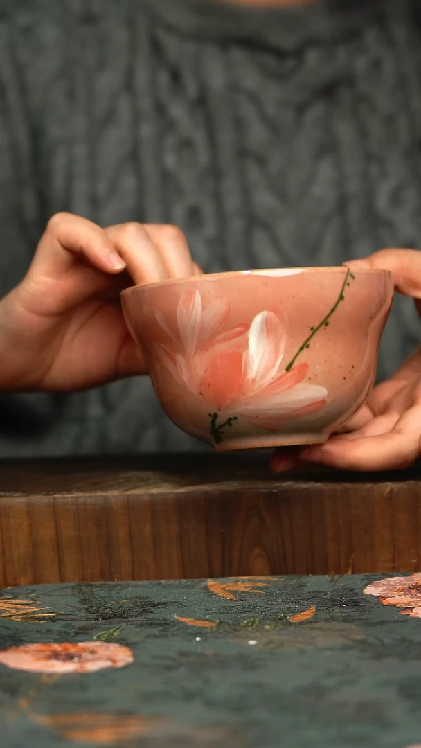 杯釉下彩手工手绘同款陶器