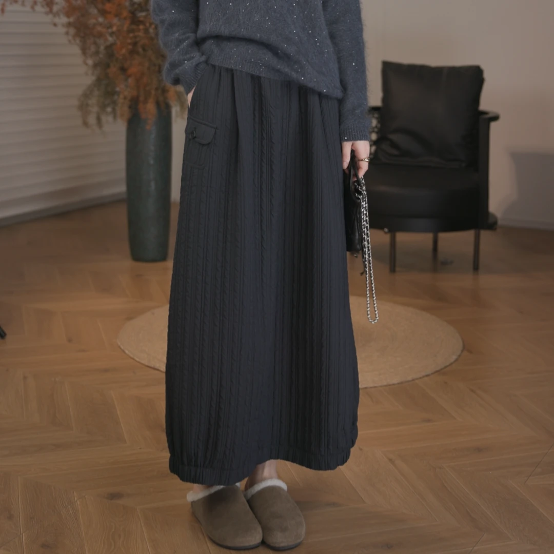 IM SO FANCY日系复古百搭花苞半身裙SQ2334