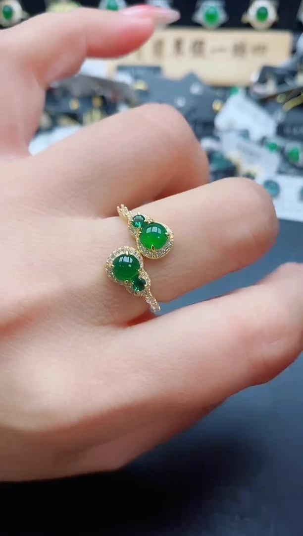 银S925镶嵌戒指翡翠508