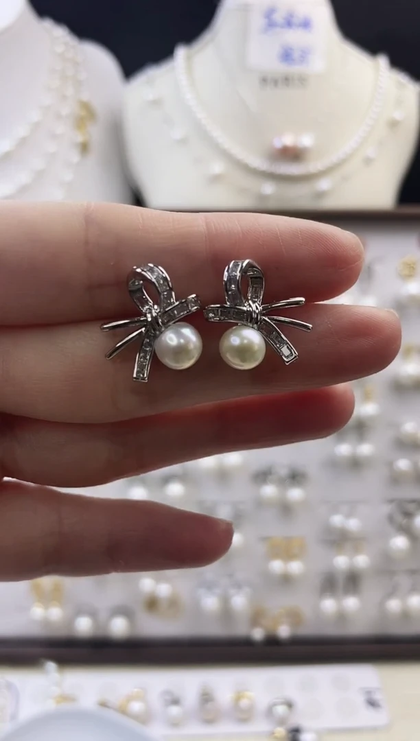 合金耳饰淡水珍珠76