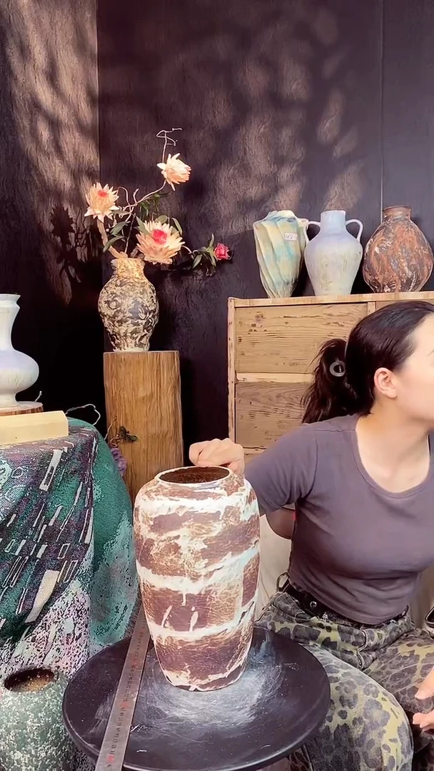 摆件景德镇高温陶瓷花器（口径*高度）