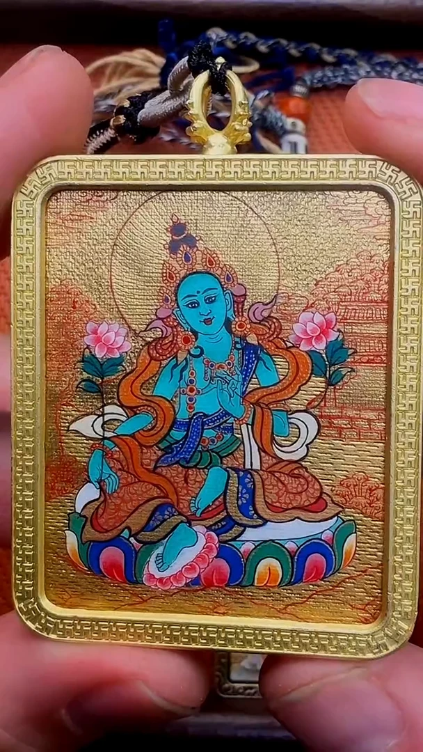 吊坠嘴哥严选——1125绿度母唐卡