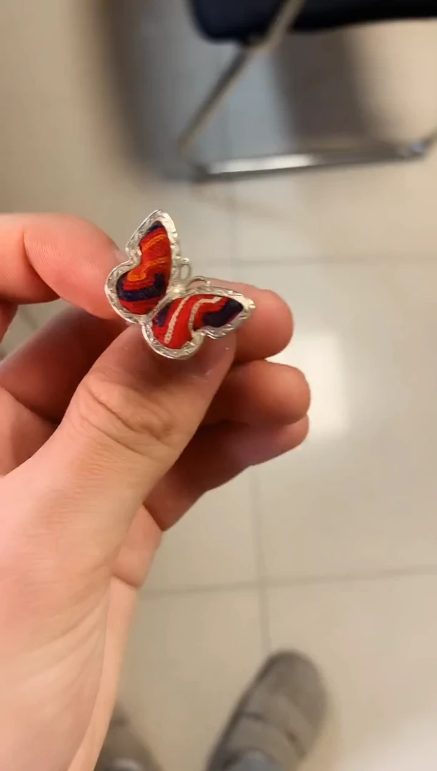 【闪购商品】织绣蝴蝶织绣戒指一枚