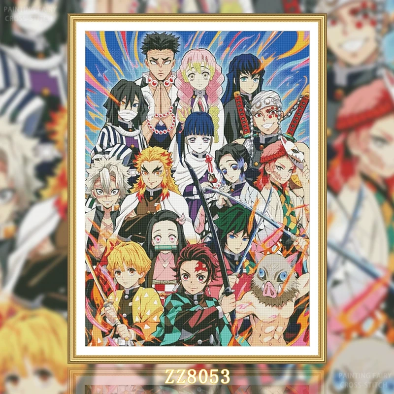 【ZZ8053-鬼灭之刃合集】十字绣2026新款竖版玄关人物类型客厅餐