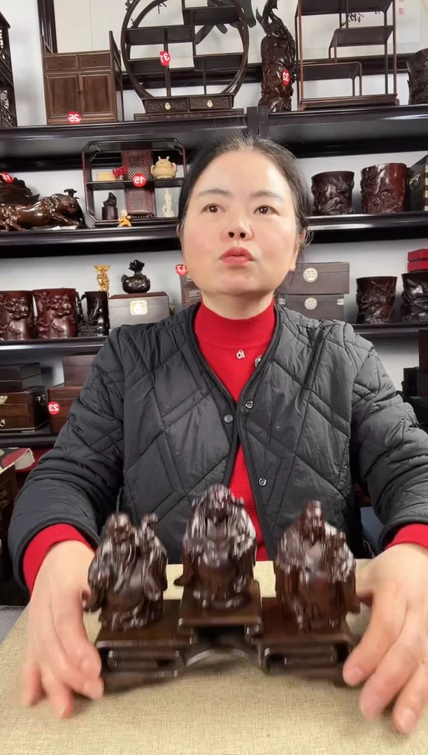 木三连+福禄寿老李红木工艺品