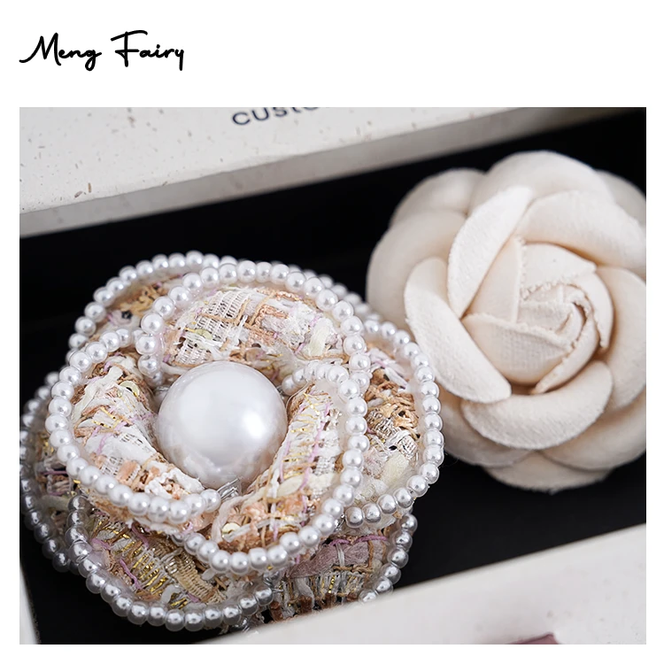 非金属布艺胸针 萌面侠【蔷薇序曲胸/针】小香风山茶花花朵胸/针