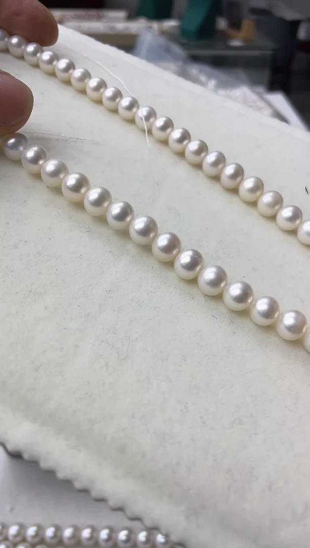 【闪购商品】淡水珍珠颈饰银S925镶嵌9-10无核淡水珍珠项链